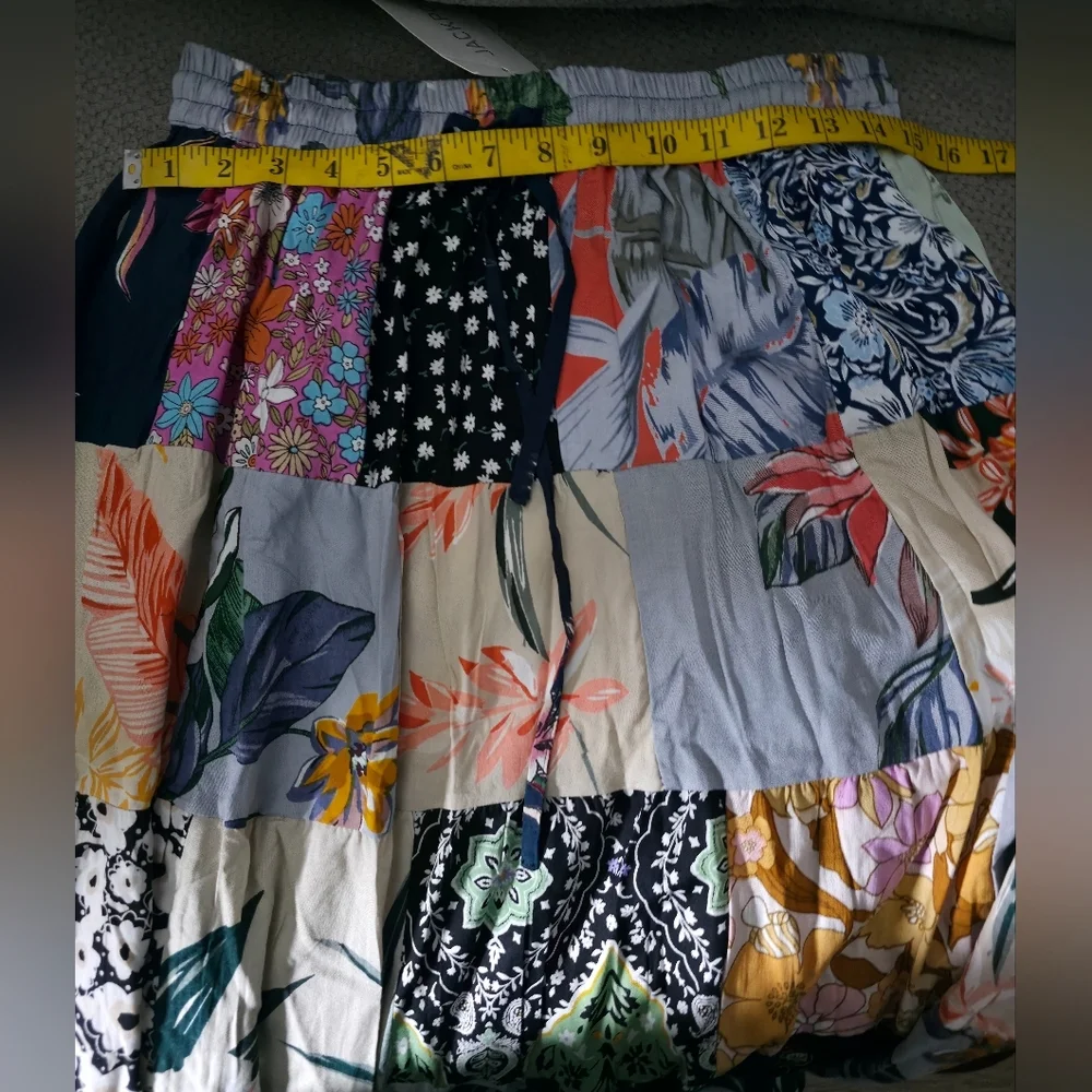 Jackpot Multicolor Patchwork A-Line Skirt - Picture 4 of 5
